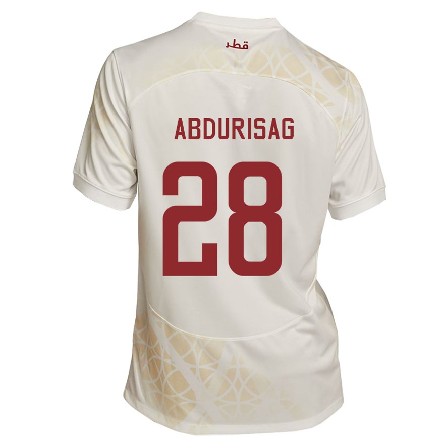 Gyermek Katari Yusuf Abdurisag #28 Arany Bézs Idegenbeli Jersey 22-24 Mez Póló