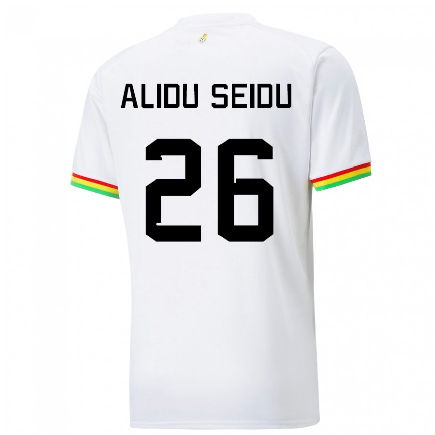 Férfi Ghánai Alidu Seidu #26 Fehér Hazai Jersey 22-24 Mez Póló