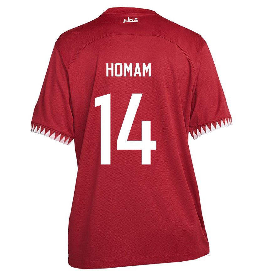 Férfi Katari Homam Ahmed #14 Gesztenyebarna Hazai Jersey 22-24 Mez Póló