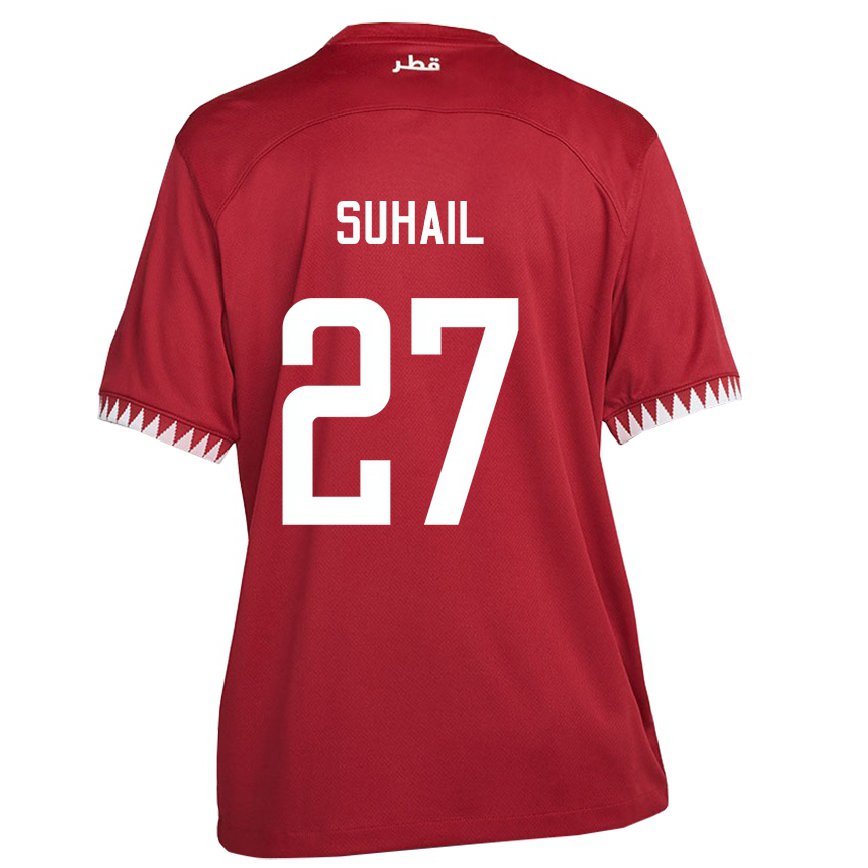 Férfi Katari Ahmed Suhail #27 Gesztenyebarna Hazai Jersey 22-24 Mez Póló