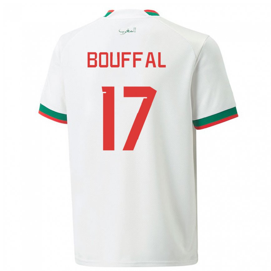 Férfi Marokkói Soufiane Bouffal #17 Fehér Idegenbeli Jersey 22-24 Mez Póló