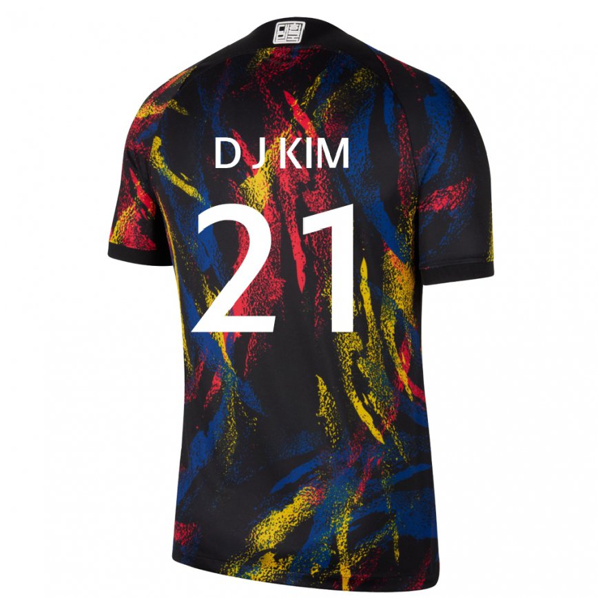 Férfi Dél-koreai Dong-jun Kim #21 Sokszínű Idegenbeli Jersey 22-24 Mez Póló