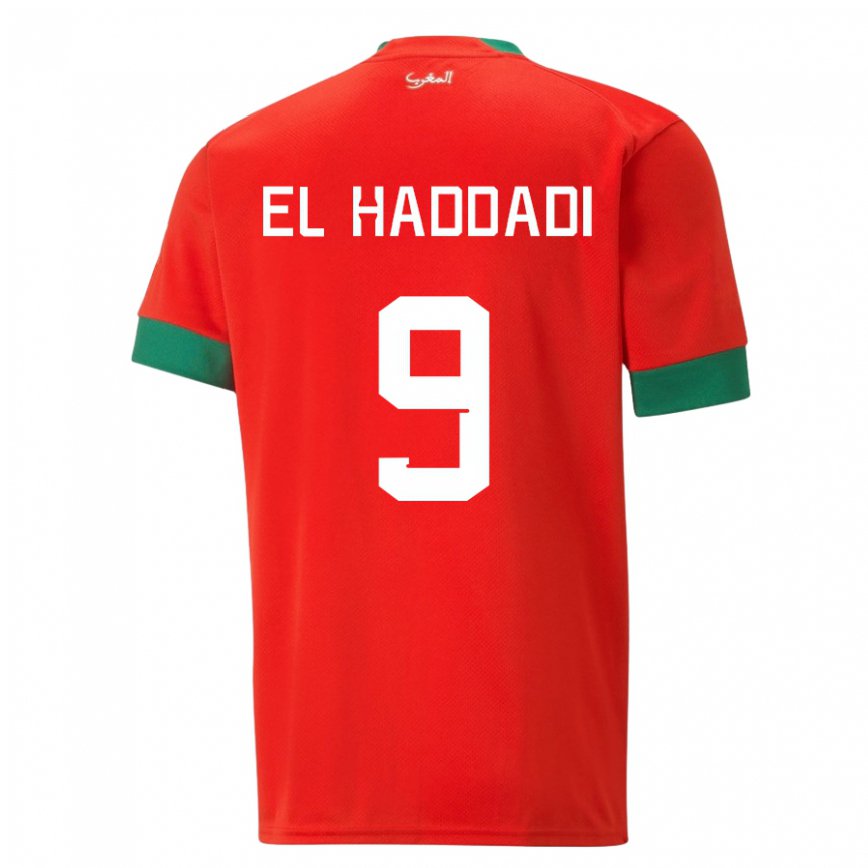 Női Marokkói Munir El Haddadi #9 Piros Hazai Jersey 22-24 Mez Póló