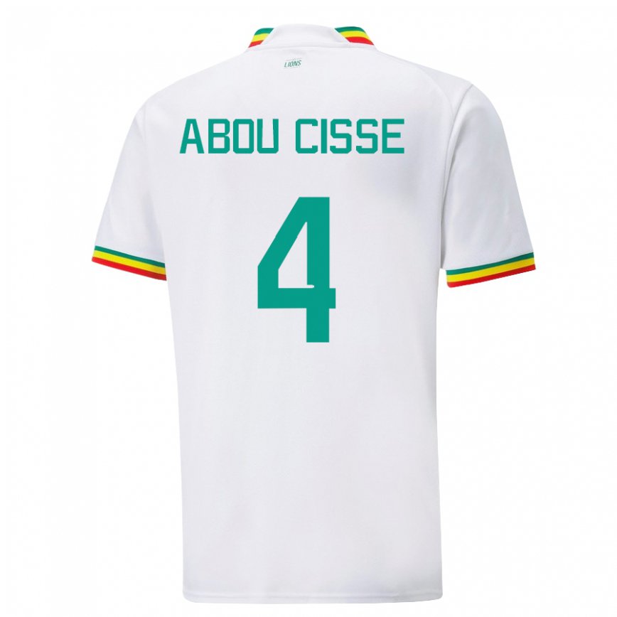 Női Szenegáli Pape Abou Cisse #4 Fehér Hazai Jersey 22-24 Mez Póló