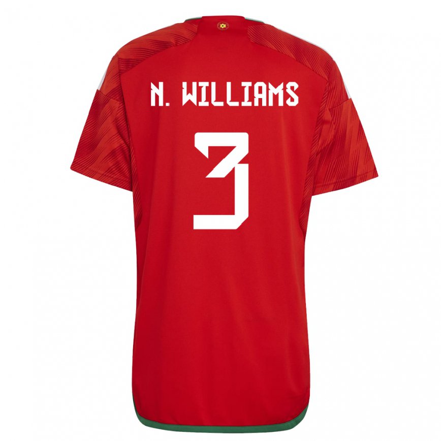 Női Walesi Neco Williams #3 Piros Hazai Jersey 22-24 Mez Póló