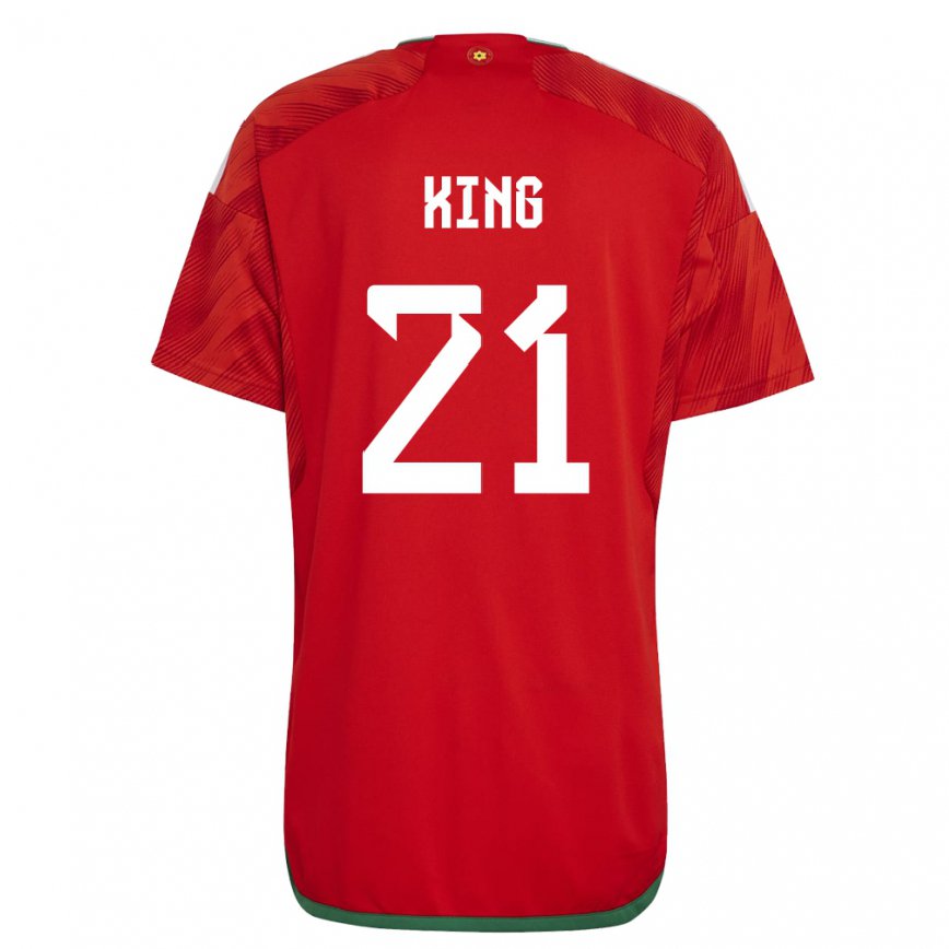 Női Walesi Tom King #21 Piros Hazai Jersey 22-24 Mez Póló