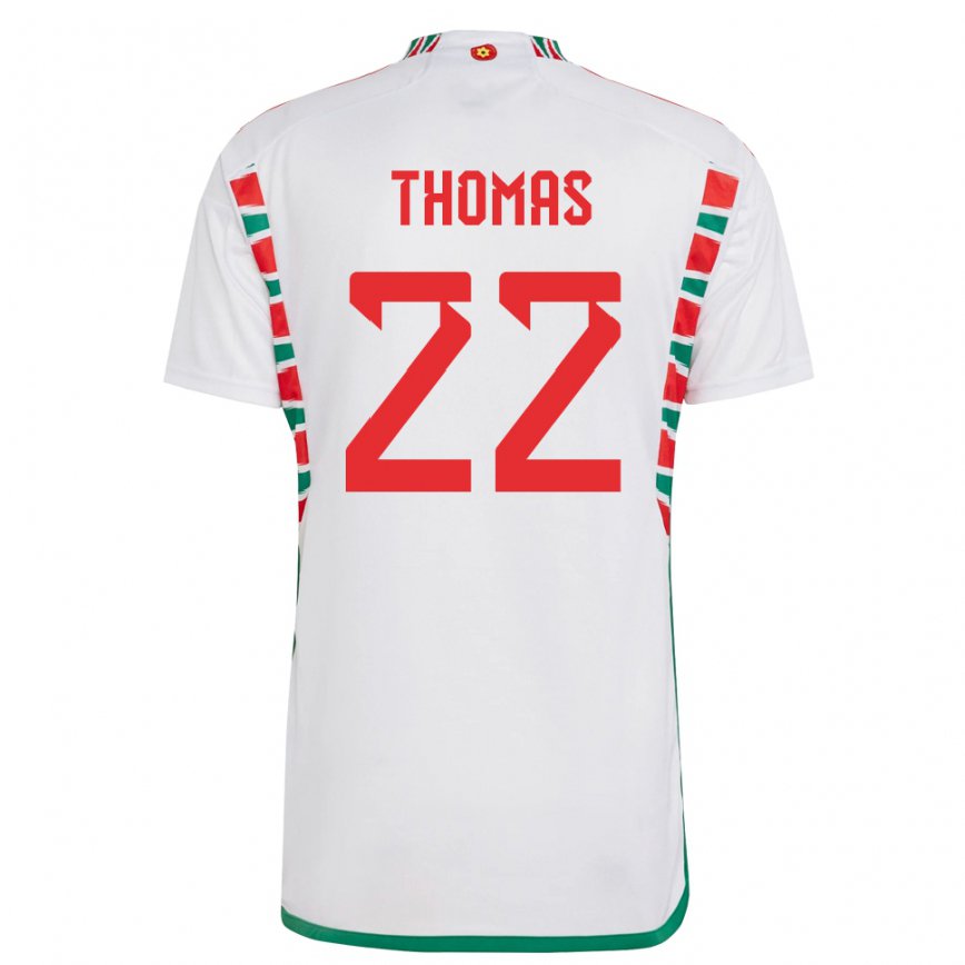 Női Walesi Sorba Thomas #22 Fehér Idegenbeli Jersey 22-24 Mez Póló