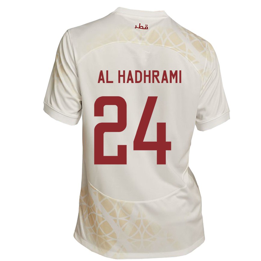 Női Katari Naif Abdulraheem Al Hadhrami #24 Arany Bézs Idegenbeli Jersey 22-24 Mez Póló