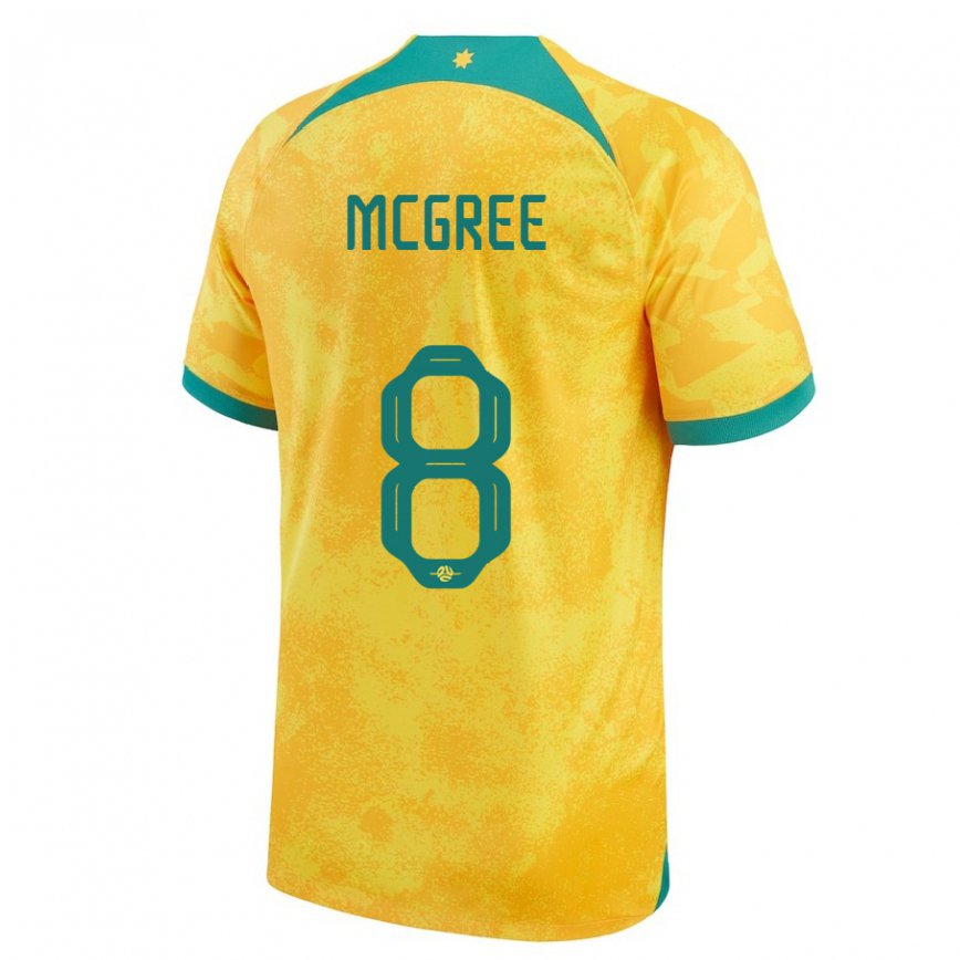 Gyermek Ausztrál Riley Mcgree #8 Aranysárga Hazai Jersey 22-24 Mez Póló