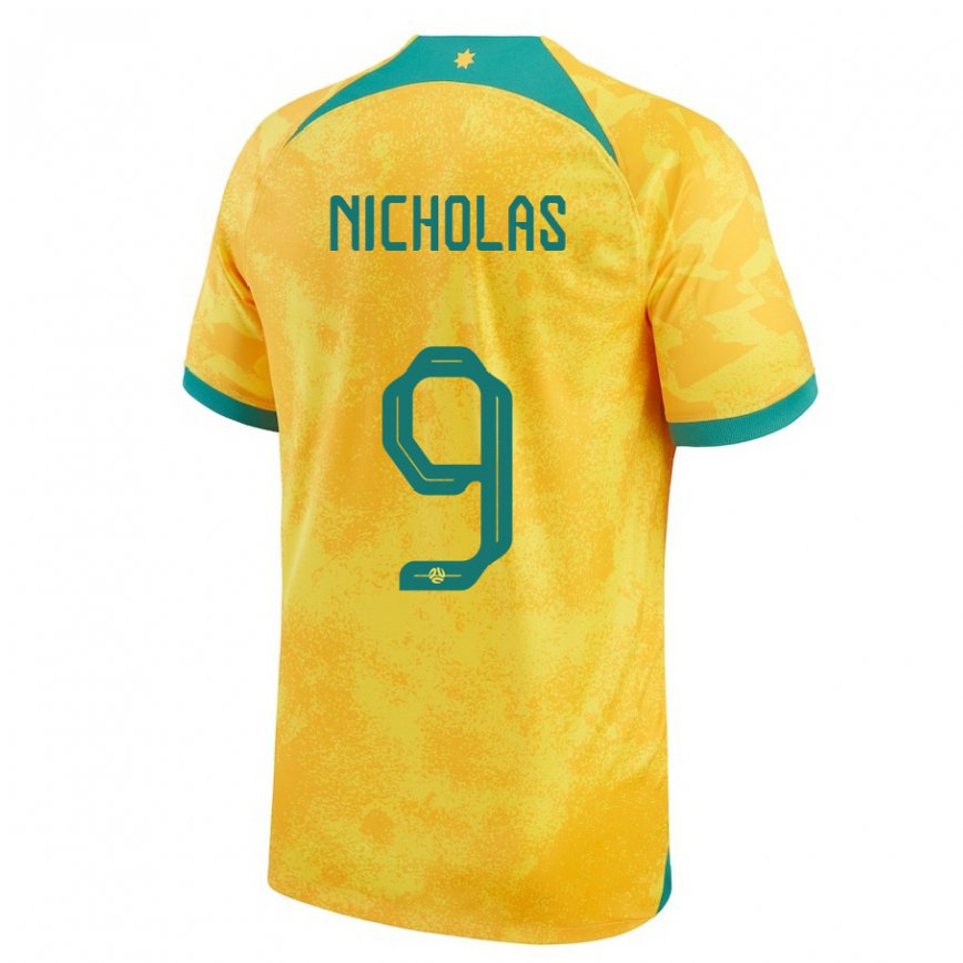 Gyermek Ausztrál Nicholas Dagostino #9 Aranysárga Hazai Jersey 22-24 Mez Póló