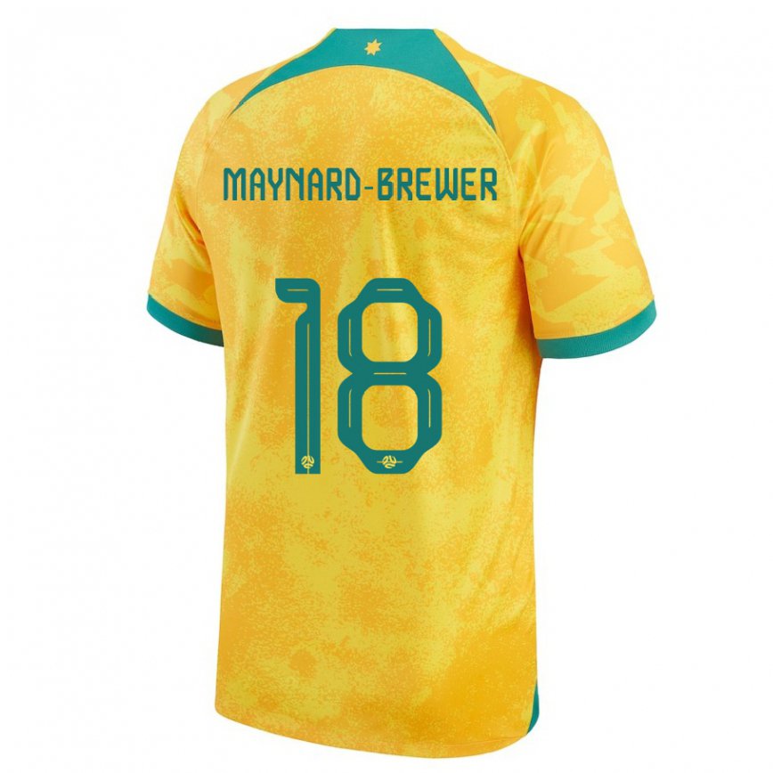 Gyermek Ausztrál Ashley Maynard Brewer #18 Aranysárga Hazai Jersey 22-24 Mez Póló