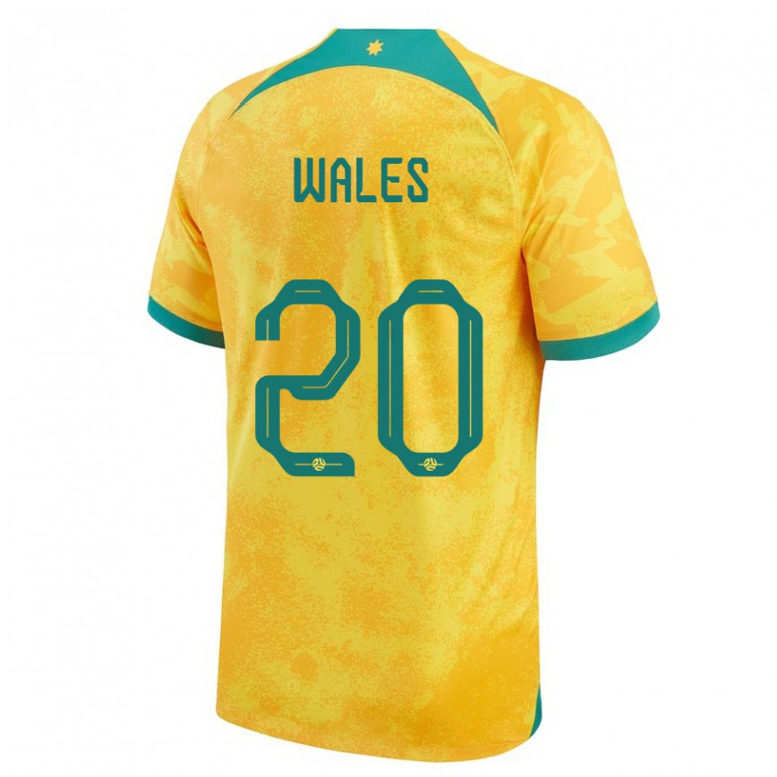 Gyermek Ausztrál Lachlan Wales #20 Aranysárga Hazai Jersey 22-24 Mez Póló