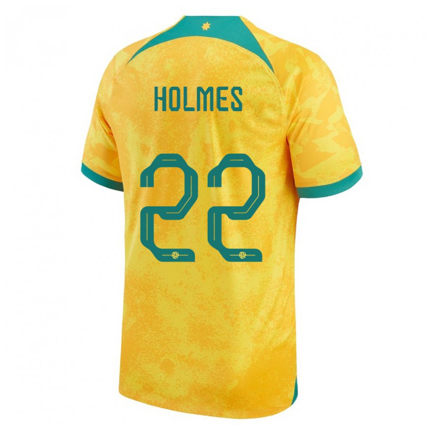 Gyermek Ausztrál Jordan Holmes #22 Aranysárga Hazai Jersey 22-24 Mez Póló