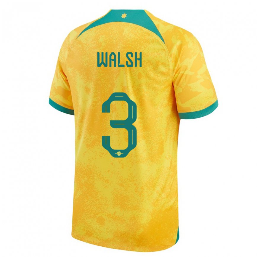 Gyermek Ausztrál Daniel Walsh #3 Aranysárga Hazai Jersey 22-24 Mez Póló