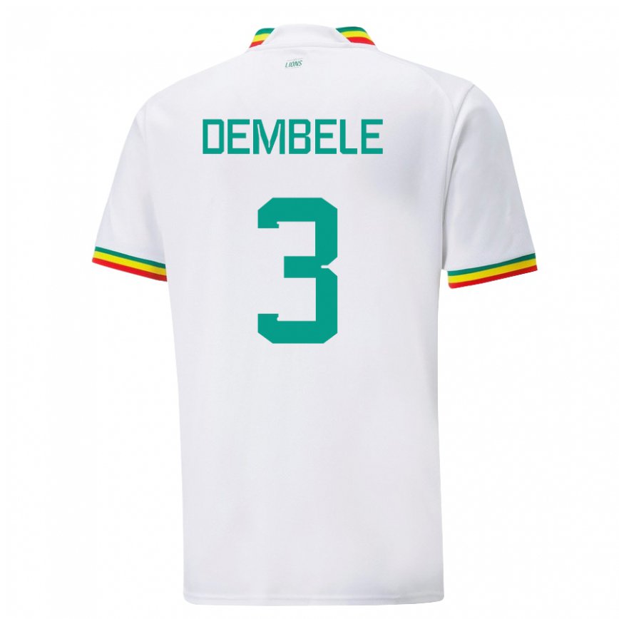 Gyermek Szenegáli Anta Dembele #3 Fehér Hazai Jersey 22-24 Mez Póló