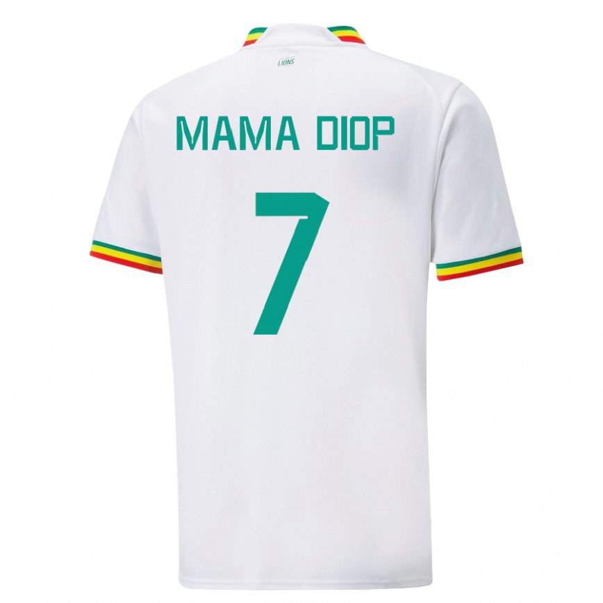 Gyermek Szenegáli Mama Diop #7 Fehér Hazai Jersey 22-24 Mez Póló