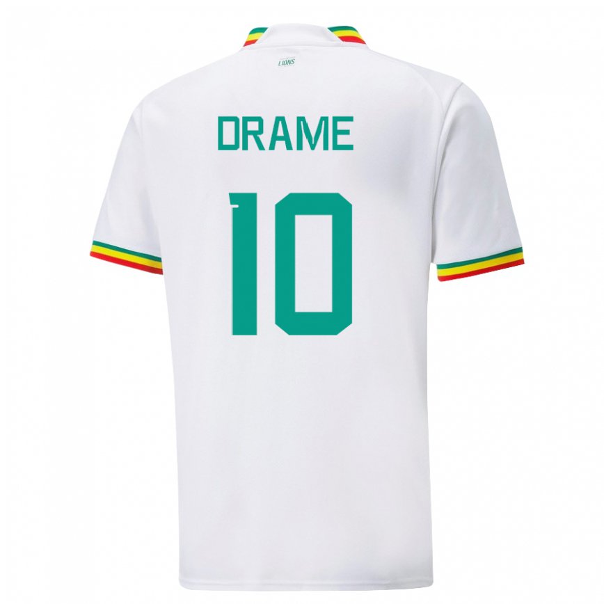 Gyermek Szenegáli Ibrahima Drame #10 Fehér Hazai Jersey 22-24 Mez Póló