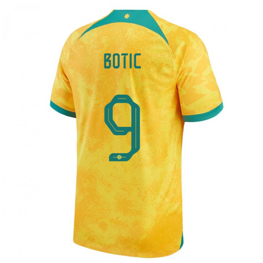 Gyermek Ausztrál Noah Botic #9 Aranysárga Hazai Jersey 22-24 Mez Póló