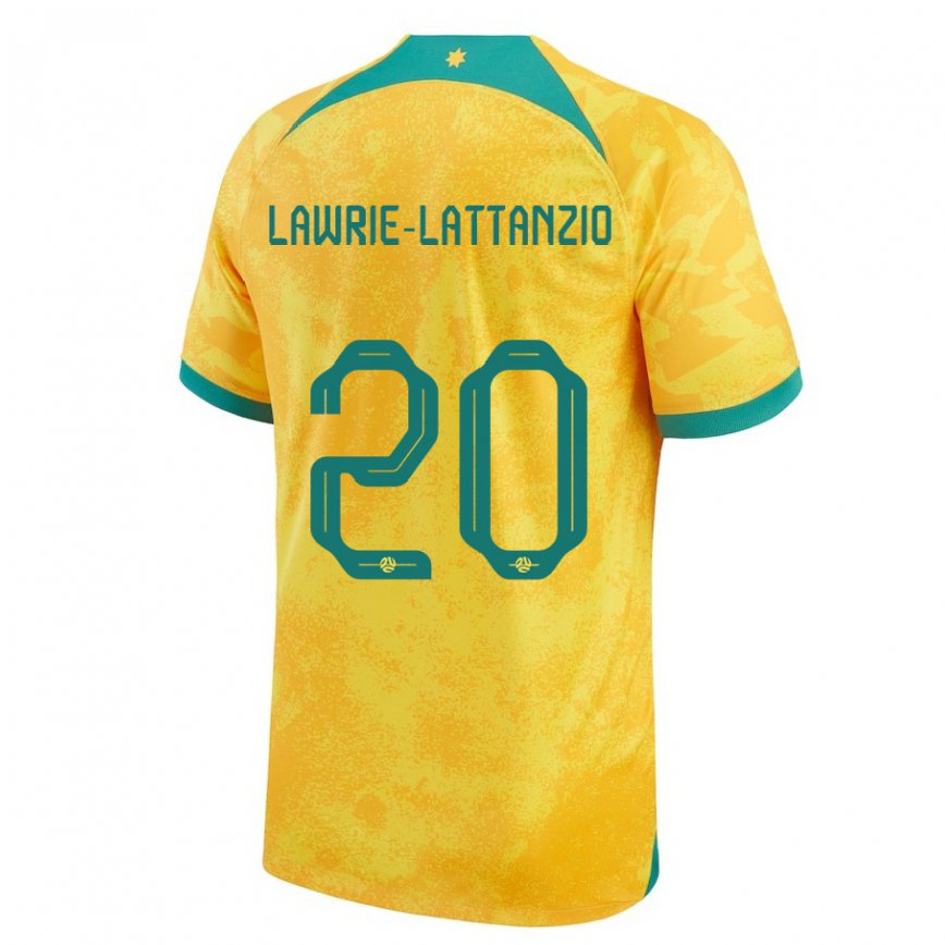 Gyermek Ausztrál Luis Lawrie Lattanzio #20 Aranysárga Hazai Jersey 22-24 Mez Póló