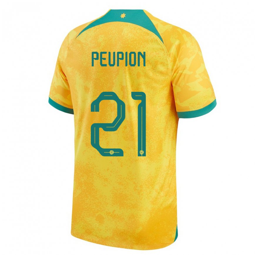 Gyermek Ausztrál Cameron Peupion #21 Aranysárga Hazai Jersey 22-24 Mez Póló