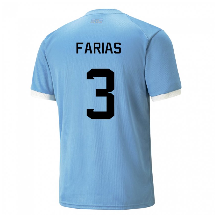 Gyermek Uruguayi Daiana Farias #3 Kék Hazai Jersey 22-24 Mez Póló