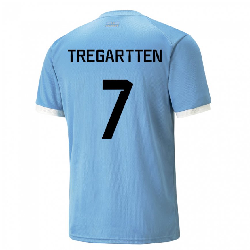 Gyermek Uruguayi Stephanie Tregartten #7 Kék Hazai Jersey 22-24 Mez Póló