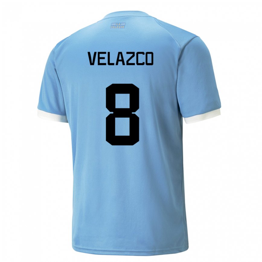 Gyermek Uruguayi Ximena Velazco #8 Kék Hazai Jersey 22-24 Mez Póló