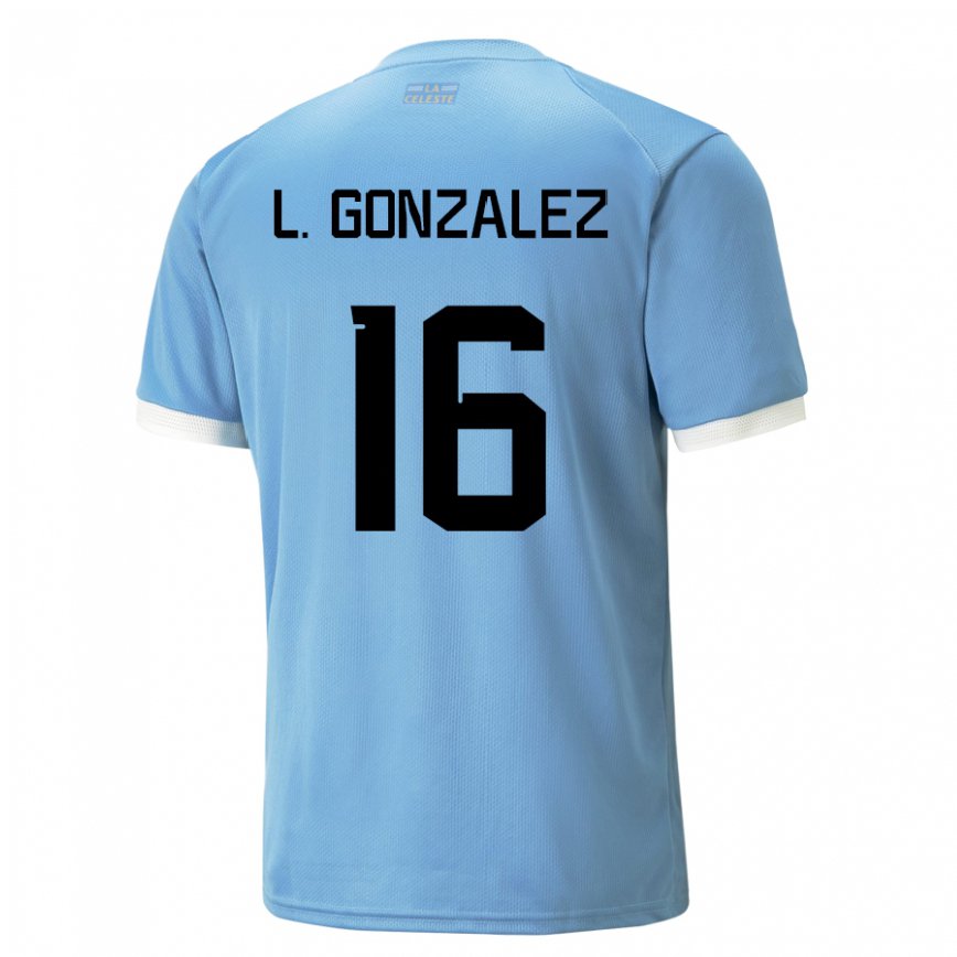 Gyermek Uruguayi Lorena Gonzalez #16 Kék Hazai Jersey 22-24 Mez Póló