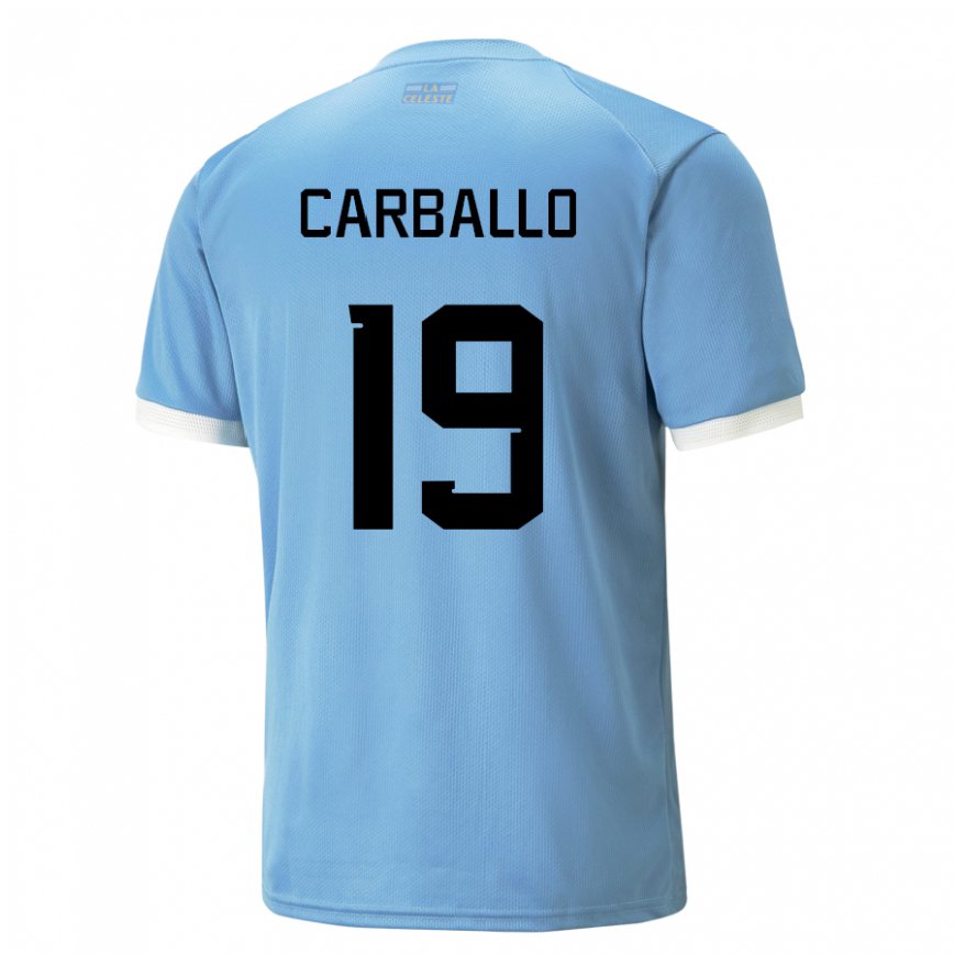 Gyermek Uruguayi Wendy Carballo #19 Kék Hazai Jersey 22-24 Mez Póló