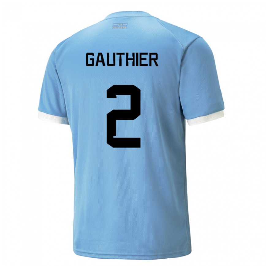 Gyermek Uruguayi Valentin Gauthier #2 Kék Hazai Jersey 22-24 Mez Póló