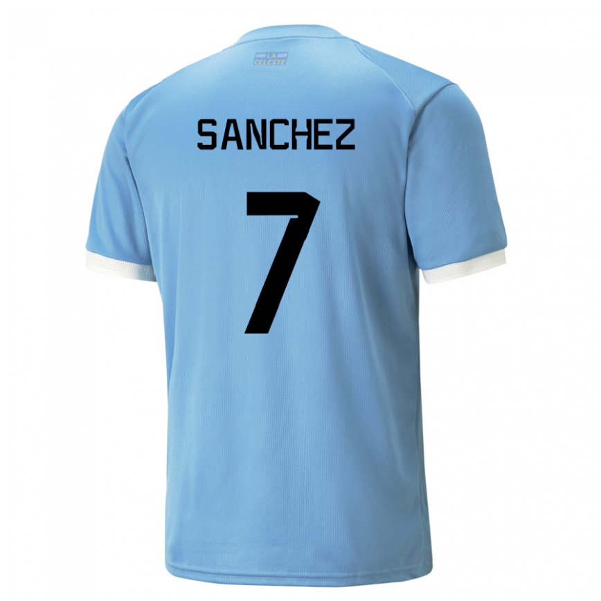 Gyermek Uruguayi Renzo Sanchez #7 Kék Hazai Jersey 22-24 Mez Póló