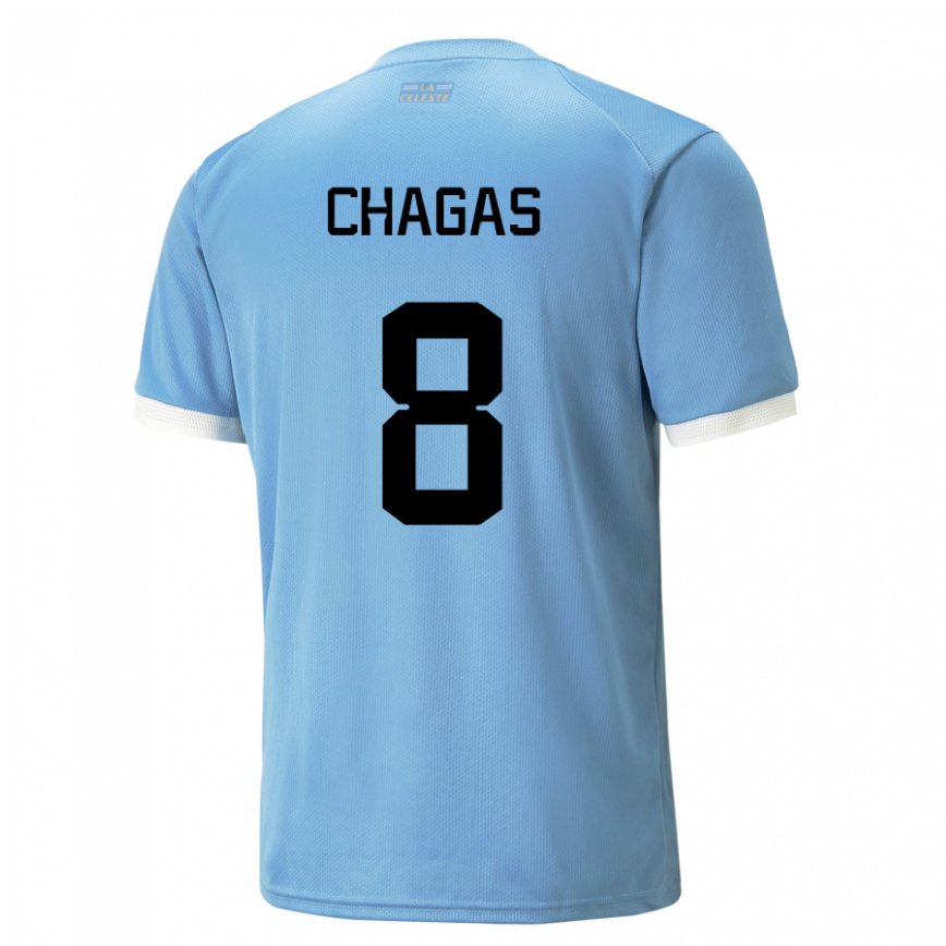 Gyermek Uruguayi Rodrigo Chagas #8 Kék Hazai Jersey 22-24 Mez Póló