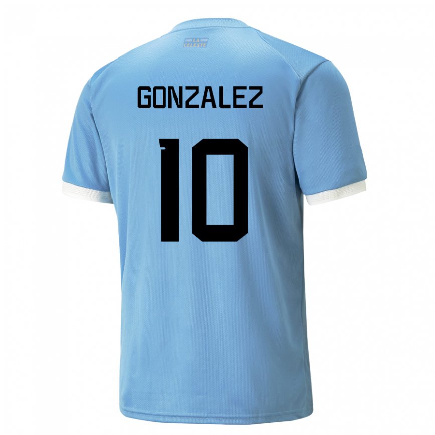 Gyermek Uruguayi Franco Gonzalez #10 Kék Hazai Jersey 22-24 Mez Póló