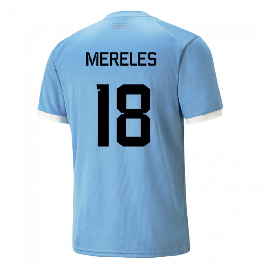 Gyermek Uruguayi Exequiel Mereles #18 Kék Hazai Jersey 22-24 Mez Póló