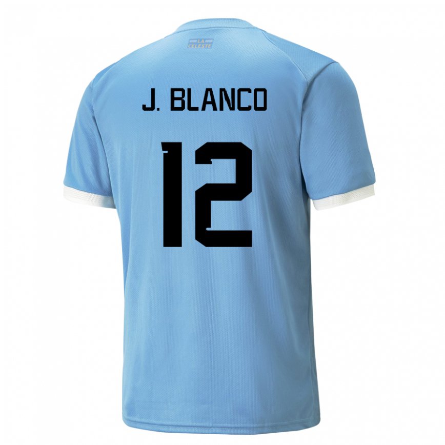 Gyermek Uruguayi Juan Ignacio Blanco #12 Kék Hazai Jersey 22-24 Mez Póló