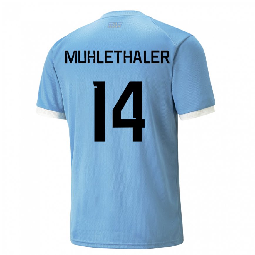 Gyermek Uruguayi Stiven Muhlethaler #14 Kék Hazai Jersey 22-24 Mez Póló