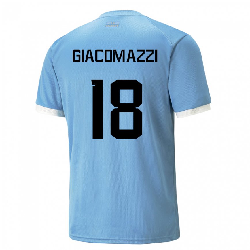 Gyermek Uruguayi Sebastian Giacomazzi #18 Kék Hazai Jersey 22-24 Mez Póló