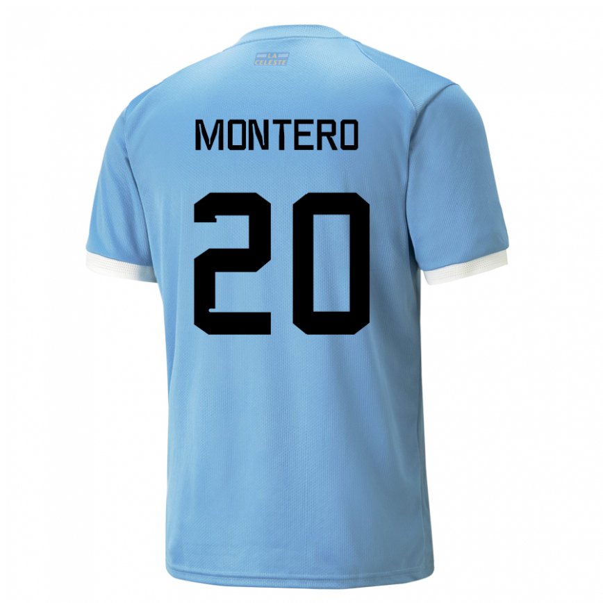 Gyermek Uruguayi Alfonso Montero #20 Kék Hazai Jersey 22-24 Mez Póló