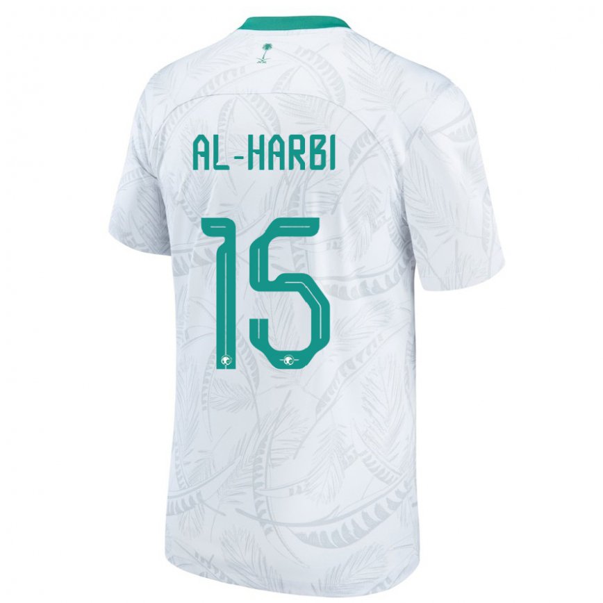 Gyermek Szaúd-arábiai Mashael Al Harbi #15 Fehér Hazai Jersey 22-24 Mez Póló