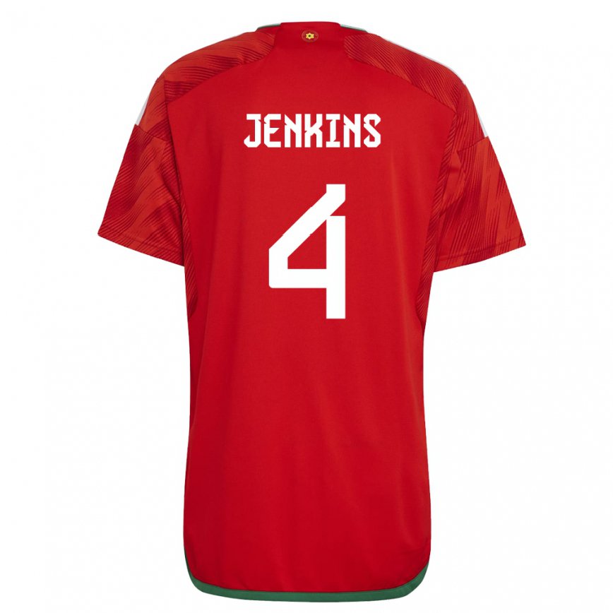 Gyermek Walesi Shaunna Jenkins #4 Piros Hazai Jersey 22-24 Mez Póló