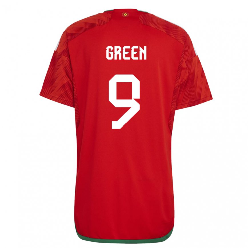 Gyermek Walesi Kayleigh Green #9 Piros Hazai Jersey 22-24 Mez Póló