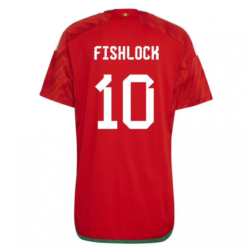 Gyermek Walesi Jessica Fishlock #10 Piros Hazai Jersey 22-24 Mez Póló