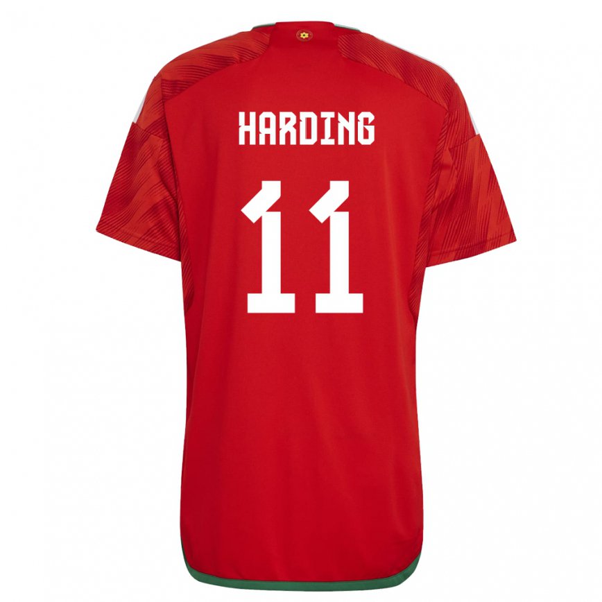 Gyermek Walesi Natasha Harding #11 Piros Hazai Jersey 22-24 Mez Póló