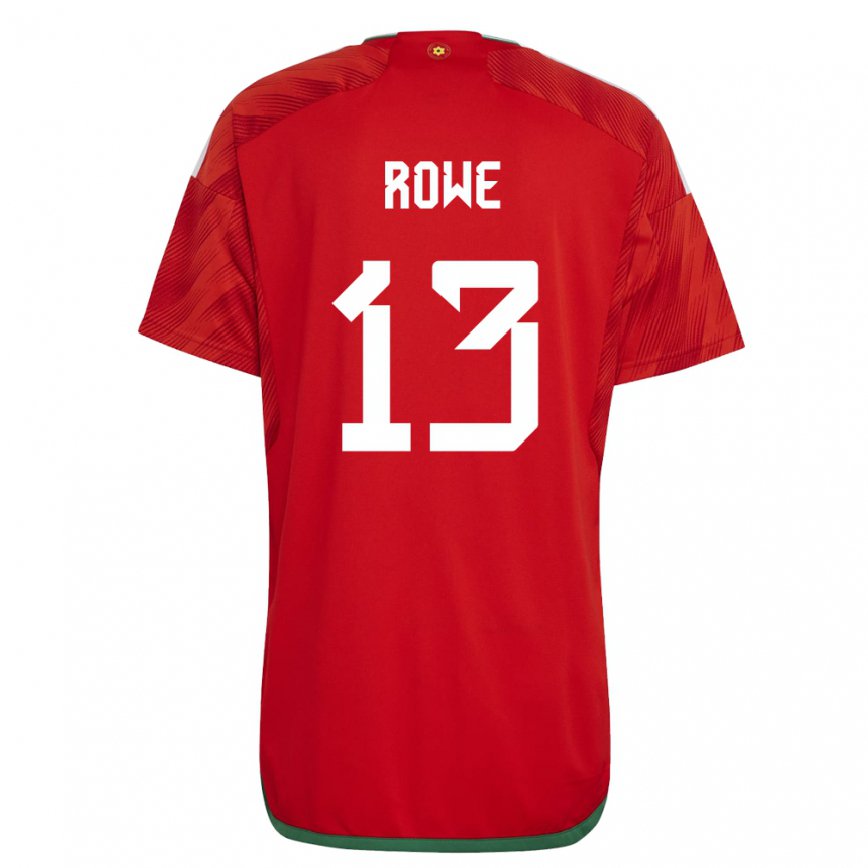 Gyermek Walesi Rachel Rowe #13 Piros Hazai Jersey 22-24 Mez Póló