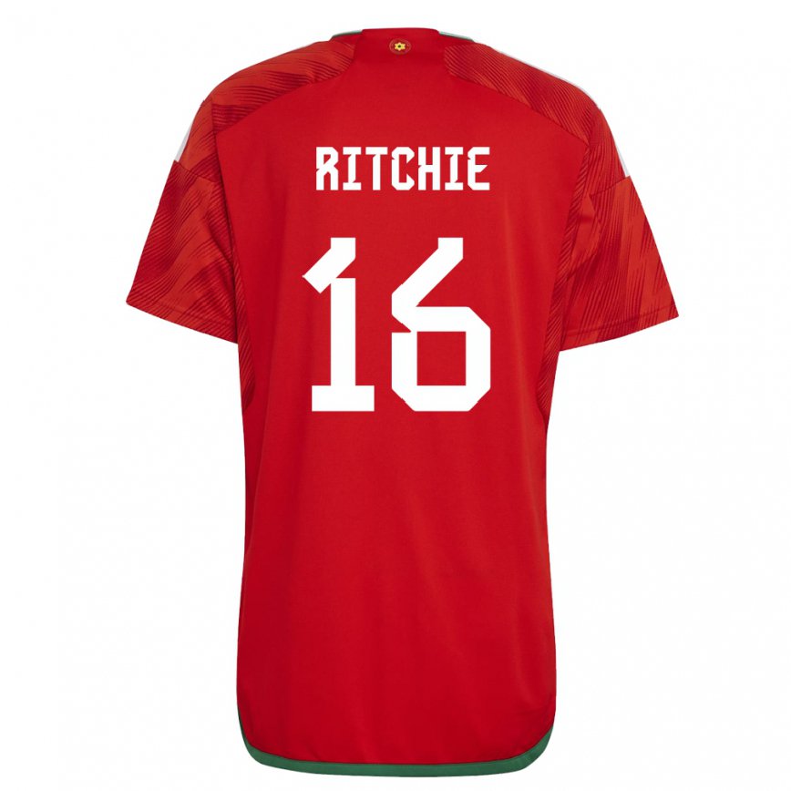 Gyermek Walesi Amelia Ritchie #16 Piros Hazai Jersey 22-24 Mez Póló