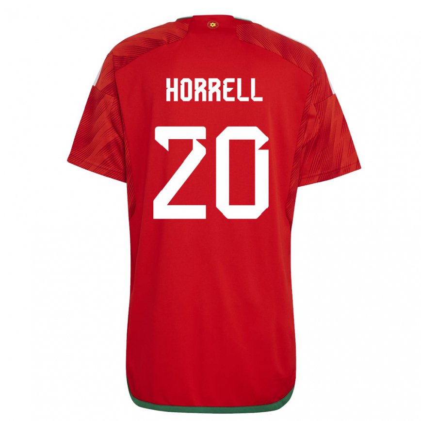 Gyermek Walesi Grace Horrell #20 Piros Hazai Jersey 22-24 Mez Póló