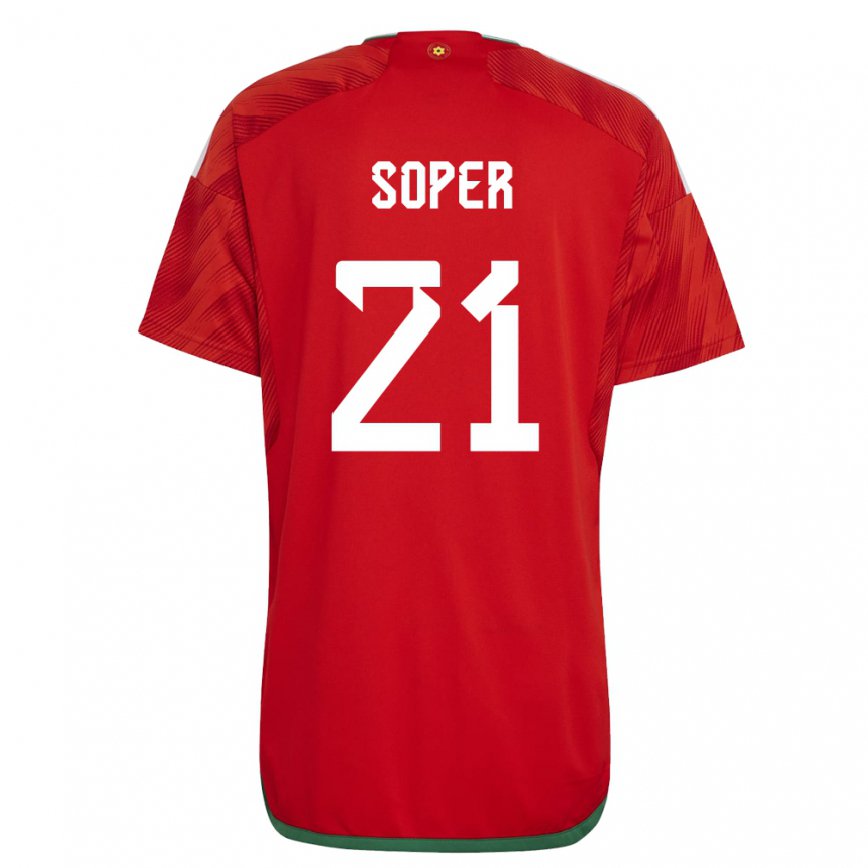 Gyermek Walesi Poppy Soper #21 Piros Hazai Jersey 22-24 Mez Póló