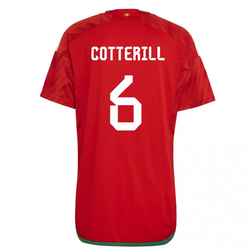 Gyermek Walesi Joel Cotterill #6 Piros Hazai Jersey 22-24 Mez Póló