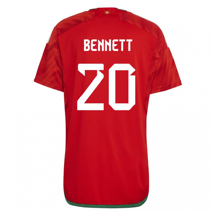 Gyermek Walesi Aaron Bennett #20 Piros Hazai Jersey 22-24 Mez Póló