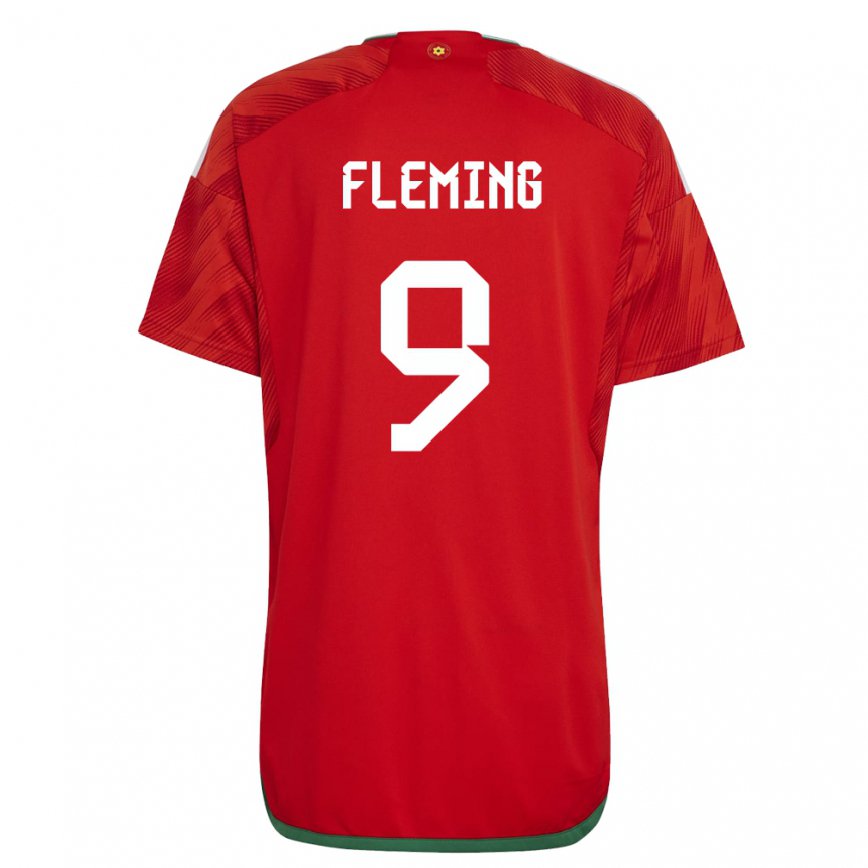 Gyermek Walesi Cole Fleming #9 Piros Hazai Jersey 22-24 Mez Póló